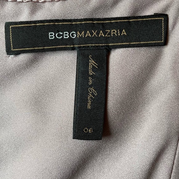 BCBG MAXAZRIA Y2K SHARKSKIN PURPLE PINK IRIDESCENT STRAPLESS MINI PARTY DRESS 6 - Picture 5 of 9